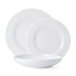 MIKASA Swirl Bone 12 Piece Dinnerware Set With Pasta Bowls, Service For 4 -Mikasa swirl bone 12 piece dinnerware set service for 4 5289381 8