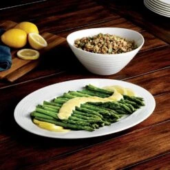 MIKASA Swirl Bone Vegetable Bowl And Serve Platter Set -Mikasa swirl bone vegetable bowl and serve platter set 5273657 3
