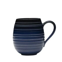 MIKASA Swirl Black Coupe With Cobalt Ombre Accent 16 Piece Dinnerware Set, Service For 4 -Mikasa swirl ombre cobalt coupe 16 piece dinnerware set service for 4 5264484 6