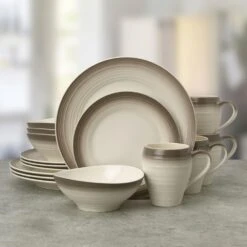 Mikasa -Mikasa swirl ombre mocha 16 piece dinnerware set service for 4 5163527 2 64ae1e24 96b6 4fee 8e81 16261d10ddaa