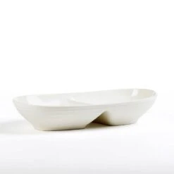 MIKASA Swirl White Divided Serving Dish