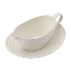 MIKASA Swirl White Gravy Boat -Mikasa swirl white gravy boat DJ100 242 3