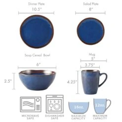 MIKASA Talia Blue 16 Piece Dinnerware Set, Service For 4 -Mikasa talia blue 16 piece dinnerware set service for 4 5280863 10