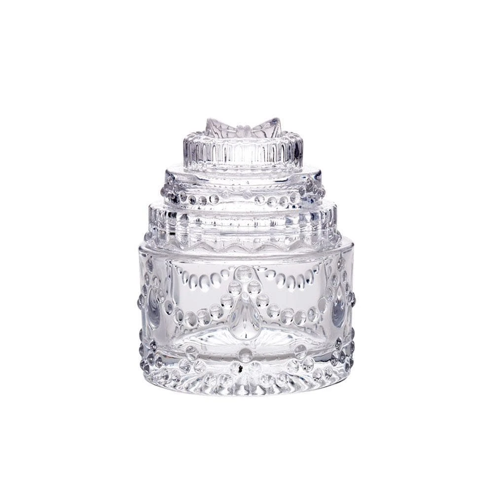 Tiered Wedding Cake Glass Covered Box 1 Tiered Wedding Cake Glass Covered Box