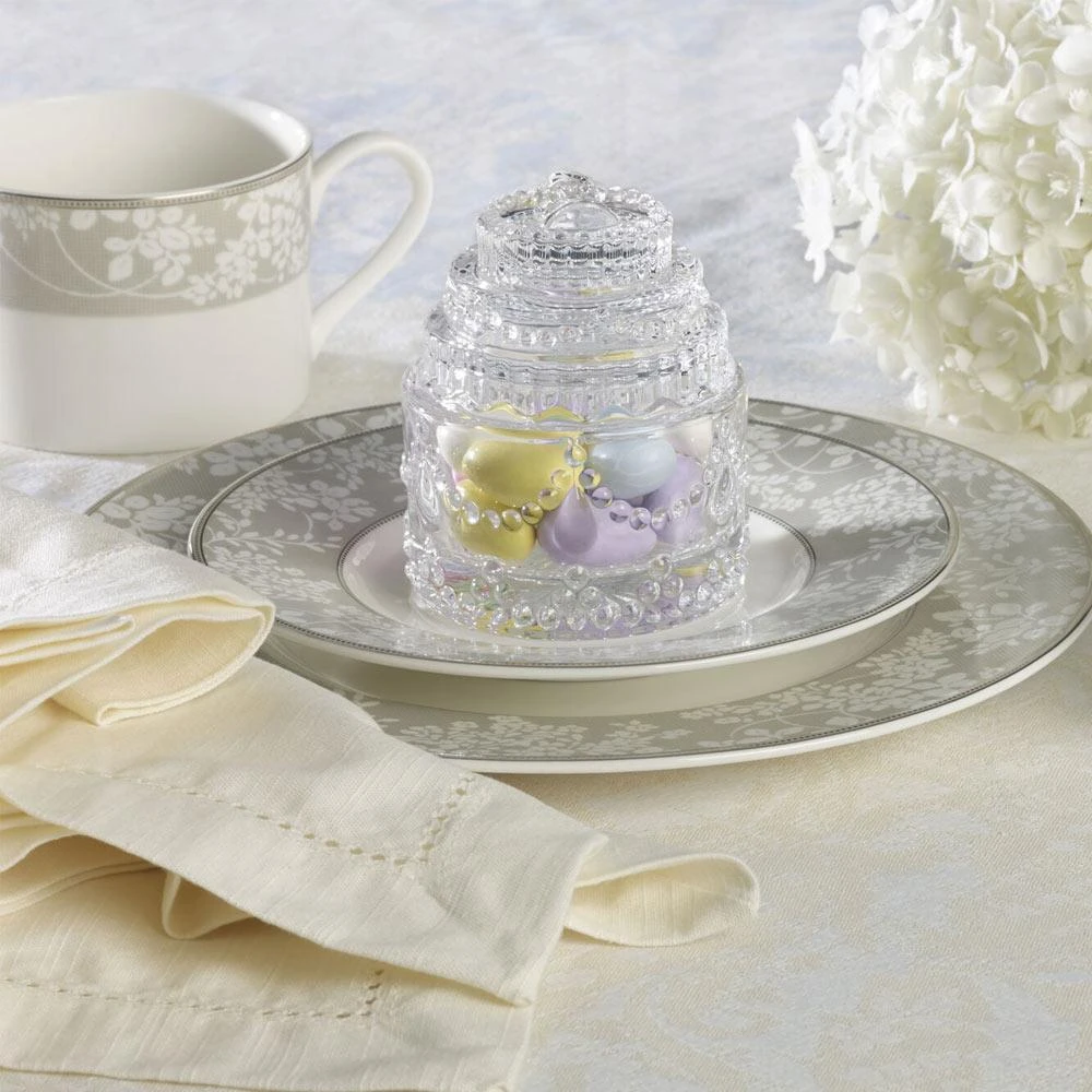 Tiered Wedding Cake Glass Covered Box 2 Tiered Wedding Cake Glass Covered Box - Image 2