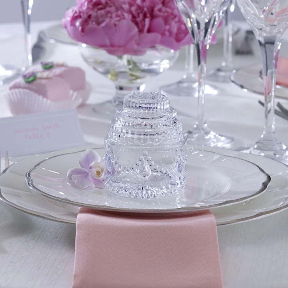 Tiered Wedding Cake Glass Covered Box 3 Tiered Wedding Cake Glass Covered Box - Image 3