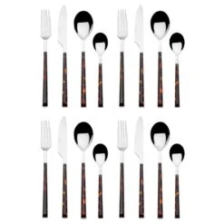 MIKASA Tortoise 16 Piece Flatware Set, Service For 4 -Mikasa tortoise 16 piece flatware set service for 4 5279429 3