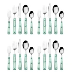MIKASA Translucent Green 20 Piece Flatware Set, Service For 4 -Mikasa translucent green 20 piece flatware set service for 4 5280586 4