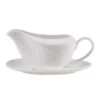 MIKASA Trellis White Gravy Boat With Stand