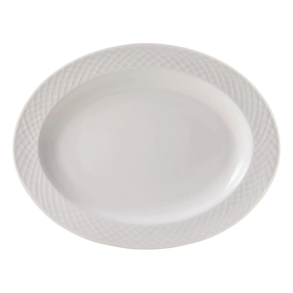 MIKASA Trellis White Oval Platter 1 MIKASA Trellis White Oval Platter