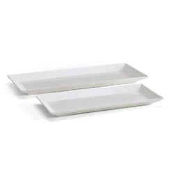 MIKASA Trellis White Set Of 2 Bread Trays