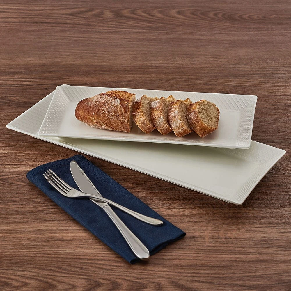MIKASA Trellis White Set Of 2 Bread Trays 2 MIKASA Trellis White Set Of 2 Bread Trays - Image 2