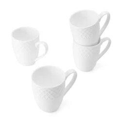 MIKASA Trellis White Set Of 4 Mugs -Mikasa trellis white set of 4 mugs K45216694 1