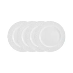 MIKASA Trellis White Set Of 4 Salad Plates