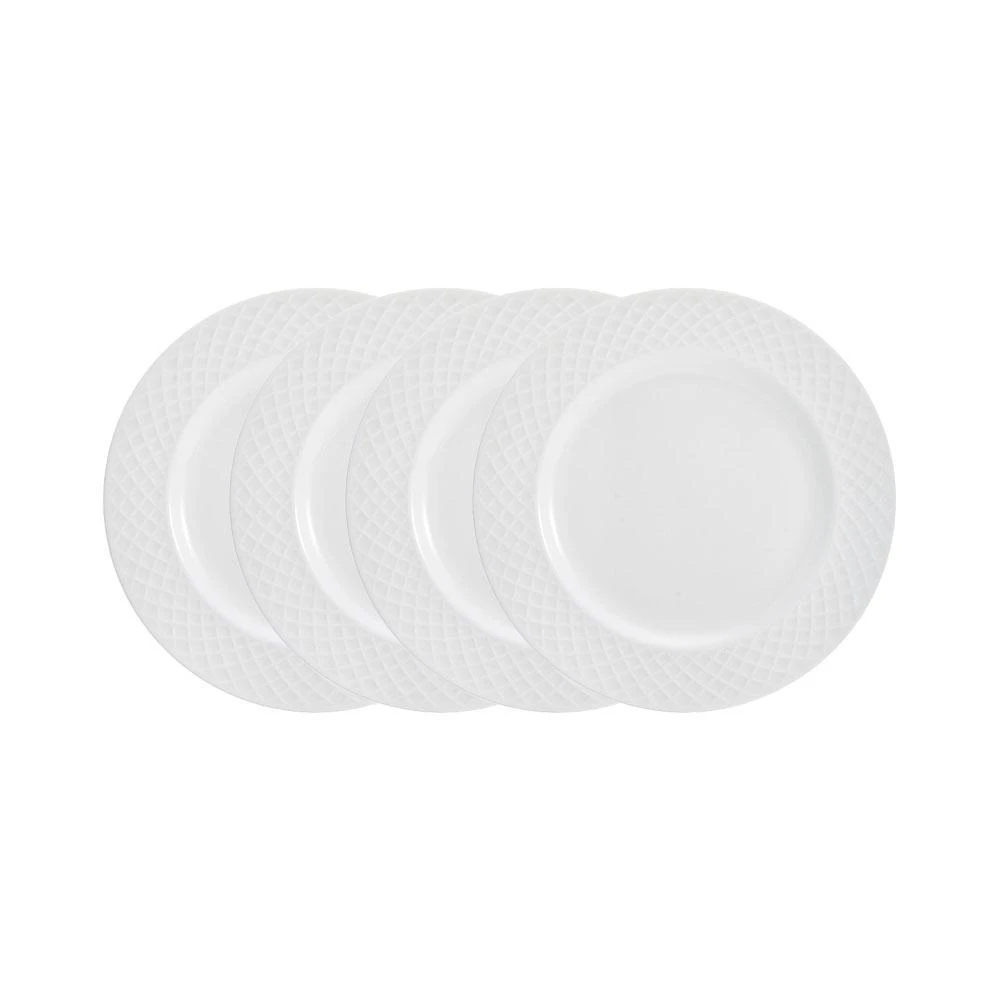 MIKASA Trellis White Set Of 4 Salad Plates 1 MIKASA Trellis White Set Of 4 Salad Plates