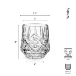 MIKASA Wesley Set Of 4 Double Old Fashioned Whiskey Glasses -Mikasa wesley set of 4 double old fashioned whiskey glasses 5294200 4