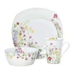MIKASA Wildflower Garden Square 16 Piece Dinnerware Set, Service For 4 -Mikasa wildflower garden square 16 piece dinnerware set service for 4 5265914 4