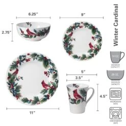 MIKASA Winter Cardinal 24 Piece Dinnerware Set, Service For 6 -Mikasa winter cardinal 24 piece dinnerware set service for 6 5272175 7