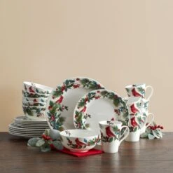 MIKASA Winter Cardinal 24 Piece Dinnerware Set, Service For 6 -Mikasa winter cardinal 24 piece dinnerware set service for 6 5272175 8