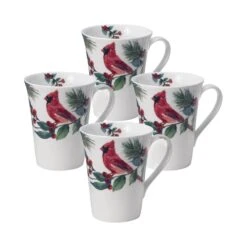 MIKASA Winter Cardinal Set Of 4 Mugs