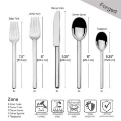 MIKASA Zena 20 Piece Flatware Set, Service For 4 -Mikasa zena 20 piece flatware set service for 4 5246695 6